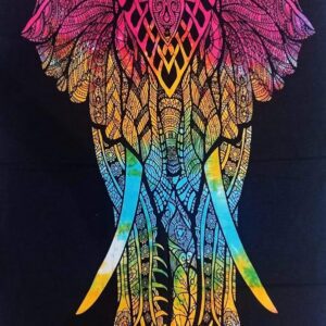 Elephant Front Tie Dye Mandala Tapestry Hippie Hippy Celestial Wall Hanging Indian Bohemian Tapestries (Multicolour 1, Poster (30x40 Inches))