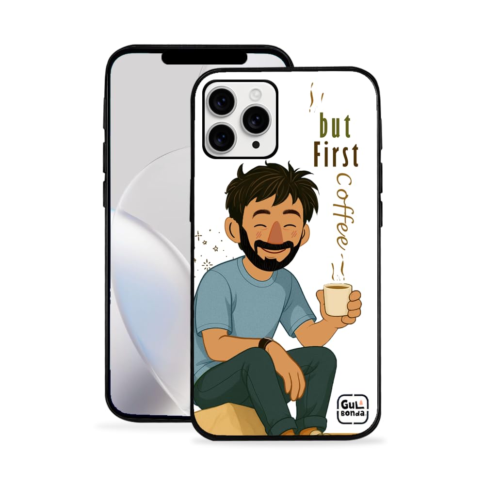 Case Compatible with iPhone 12 Pro ? Personality Inspired Print | Acrylic Glass + TPU Cover Case | Scratch Resistant & Camera Protection (But First, Coffee)