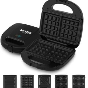 5 in 1 Sandwich Maker | Grill, Toast & Waffle Maker | 800W Electric Sandwhich Maker with Interchangeable Non-Stick Plates| Automatic Temperature Control (STANDERD)