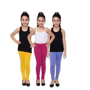 Premium Girls Leggings Value Combo Pack of 3 - Versatile Colors and Sizes for All Ages