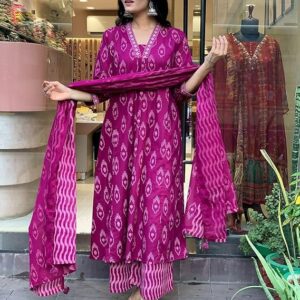 Women Anarkali Kurta and Pant Set With Dupatta