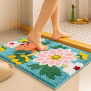 Super Soft (40x60 cm) Microfibre 2000 GSM Bath Mat Super Absorbent Anti Skid Door Mats for Home/Bathroom/Bedroom/Kitchen/Floor Mat (Green) Pack of 1
