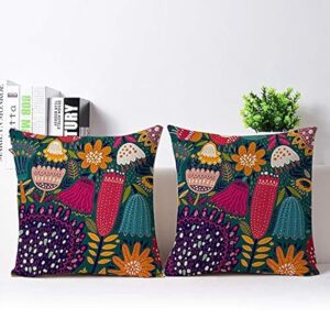 Purple Tree Ethnic Printed Jute Cushion Covers (16X16 Inch) Pack Of 2(Jute, Lr149)