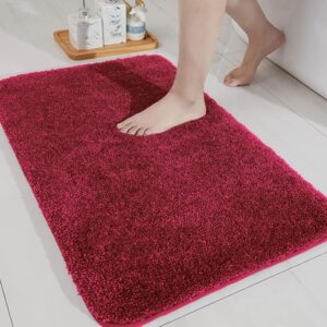 INTERNATIONAL Bath Microfibre Rectangular Mat Super Soft Anti Skid Newman Mats for Bathroom (40x60 cm, Maroon)