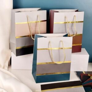 4 Pcs Paper Gift Bags with Handles | Gift for Her/Him, Gift Bags, Wedding Return Gifts, rakhi, rakshabndhan Birthday, Shopping & Party | Eco-Friendly Reusable (Multicolor)