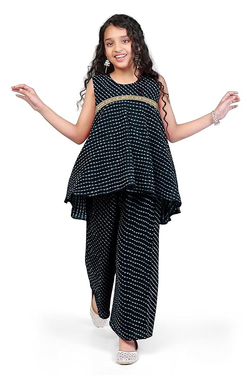 Girl's Georgette Printed Salwar Suit Set|Salwar Suit For Girls|Kurta Palazzo Set|Girl Ethnic Set|Salwar Suit Set|Printed Salwar Suit Set