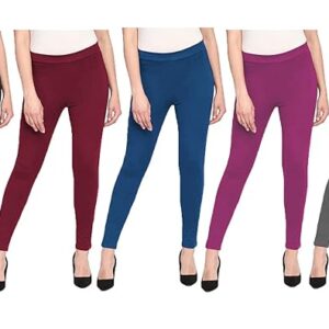 Womens Slim Fit Lycra Stretchable Jeggings,Ankle Length with Elasticated Waistband (Multi Color & 26 to 34)