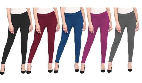 Womens Slim Fit Lycra Stretchable Jeggings,Ankle Length with Elasticated Waistband (Multi Color & 26 to 34)