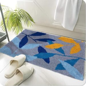 Bath Mat for Bathroom Entrance Soft Door Mat/Hotel Balcony Floor Carpet for Home Anti Skid mat for BathroomFloor Mats for Home Cotton Abstract Doormat 40x60cm (Light Blue) Rectangular