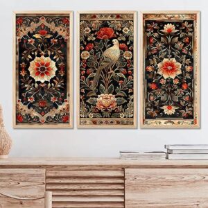 Painting for wall Decoration Frames |Traditional Indian Art Pichwai Wall D?cor Paintings | Traditional Indian Art Pichwai Wall D?cor Paintings For Home D?cor Living Room Bedroom Set of 3 (10X19 INCH, A)