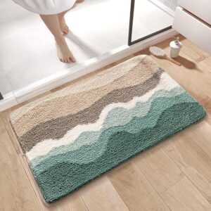 Wave Super Soft Anti Skid Bath Mat for Bathroom, Anti Slip Bath mat, Non Slip Bath mat Door mat for Bathroom, Living Room Kitchen Bedroom (Wave Colourful)