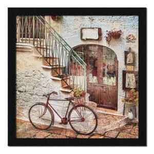 Paper Vintage City Street Wall Painting For Wall Decoration, Wall Painting For Living Room, Multicolor, Abstract, 13X13 in, Set of 1