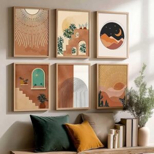 Premium Digital Paintings with Frame for Home Decoration - Painting for Living Room Bedroom Office Room Decor - Painting for Wall Decoration - Pack of 6 (Combo09)