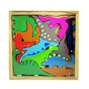 Dinosaur Stacking Puzzle | Educational Puzzle Game Montessori Baby Toys for 2+ Years Old | Toddler Activity Dinosaur Toys