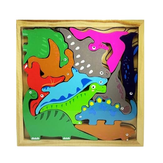 Dinosaur Stacking Puzzle | Educational Puzzle Game Montessori Baby Toys for 2+ Years Old | Toddler Activity Dinosaur Toys