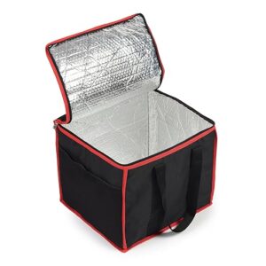 Polycarbonate Insulated Grocery & Food Delivery Thermal Bag | Hot & Cold Storage Box for Restaurants | Large Black (34x36x41.9 cm) 1 Compartment, 1 Pocket | Pack of 1