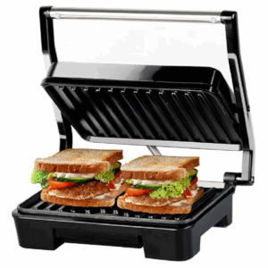 Sandwich Maker with Floating Hinges, 1000Watt, Panini/Grill/Toast (Black)