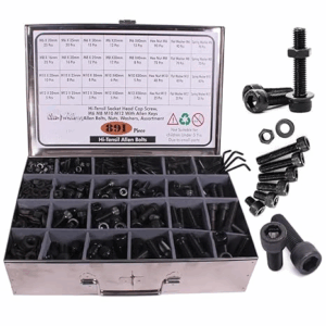 Metric M6 M8 M10 M12 Hi-Tensile 12.9 Alloy Steel Socket Head Cap Screw Allen Bolt With Matching Hex Nuts,Washer & Allen Keys Assortment Pack with SS Box 891 Pcs Pack