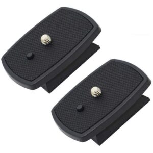 Mini Quick Release Plate QR Release Plate Replacement for Tripod Clamps for Sony VCT-60AV, VCT-D580RM, VCT-D680RM, VCT-R640 and More (Pack of 2, Black)