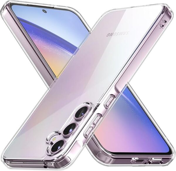 Samsung Galaxy A55 5G (2024) Premium Transparent Hybrid Soft Slim Dust Proof Back Case Cover with Camera Protection