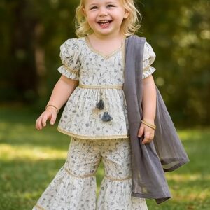 Trendy Girls Stylish Kurti and Sharara with Dupatta | Traditional Festive & Party Clothing Set