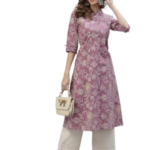 Women's Floral Print Rayon A-Line Kurta