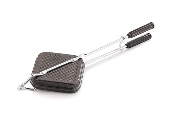 Non-Stick Sandwich Toaster for Gas Stove | Grill & Toast Sandwiches in Minutes | Double-Coated Non-Stick | Durable & Easy to Use | Black Sandwich Maker