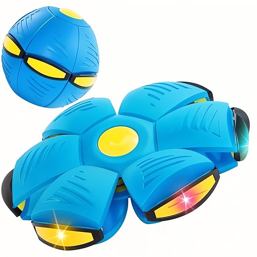 UFO Magic Flying Ball | LED Light Transforming Soccer Disc Toy | Boomerang Frisbee Ball | Foldable Outdoor Sports Toy for Kids Boys Girls | Multicolor Gift