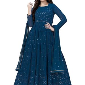 Women's Georgette Embroidery Salwar Suit Anarkali Kurta Set with Dupatta