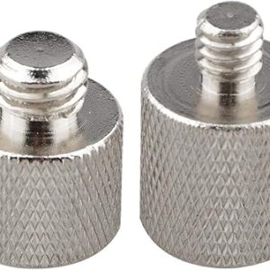 Branded 1/4" Female to 3/8" Male & 3/8"-16 Female to 1/4"-20 Male Tripod Thread Reducer Screw Adapter for Tripod and Camera and Qr Plate