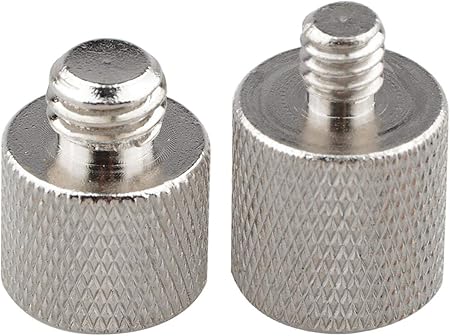 Branded 1/4" Female to 3/8" Male & 3/8"-16 Female to 1/4"-20 Male Tripod Thread Reducer Screw Adapter for Tripod and Camera and Qr Plate