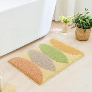 Kid's Bath Mat (40x60 cm) Bathroom Mat - Leafs | Extra Soft and Absorbent Microfiber Bath Rugs, Non-Slip Plush Shaggy Bath Mat, Machine Wash Dry |Bathroom Floor, Door for Room