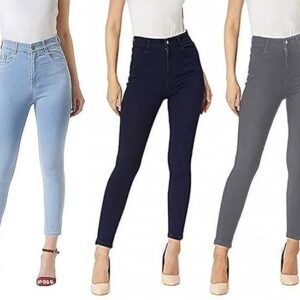 Pack of 3 Latest Trending Jeans for Girls or Women Single Button