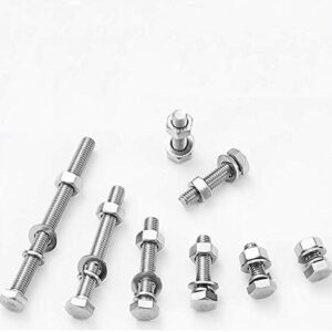 40 Pcs Set, M6 x 25mm Hex Head Screws, Hex Head bolt With Nut & Washer, Zinc-Coated (10 Pcs Each)