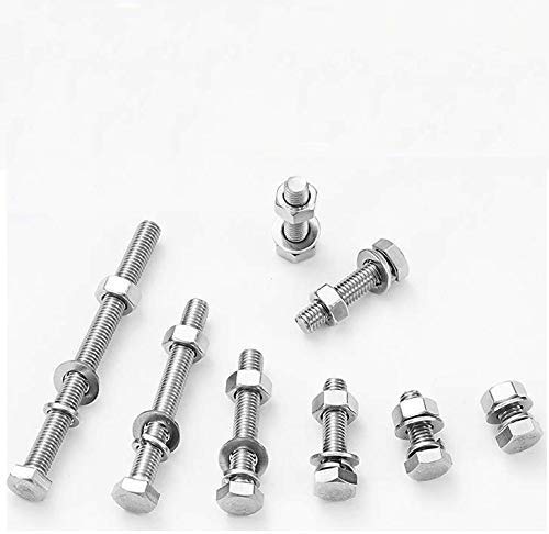 40 Pcs Set, M6 x 25mm Hex Head Screws, Hex Head bolt With Nut & Washer, Zinc-Coated (10 Pcs Each)