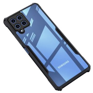 Galaxy M33 (5G) Back Case Cover | Camera Protection Shockproof Bumper-Edge | Acrylic Crystal Clear 360 Degree Protection TPU+PC | Transparent Eagle Back Case Cover (Black)