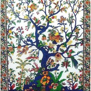 Mandala Tree of Life Cotton Tapestry Wall Hanging Poster (Multicolour, Small - 40X30 Inches)