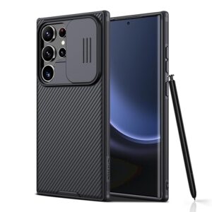 Polycarbonate Galaxy S24 Ultra Case,Camshield Pro for Samsung Galaxy S24 Ultra Case with Slide Camera Cover,S24 Ultra 5G Slim Case Phone Case 2024 6.8'' (Black)