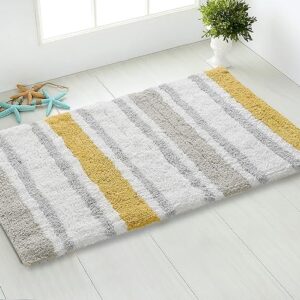 Colored Striped Bath Mat (50X80 Cm, Multi, 70% Cotton, 30% Polyester)