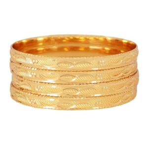 Set of 4 Latest One Gram Gold Plated Traditional Bangles for Women and Girls