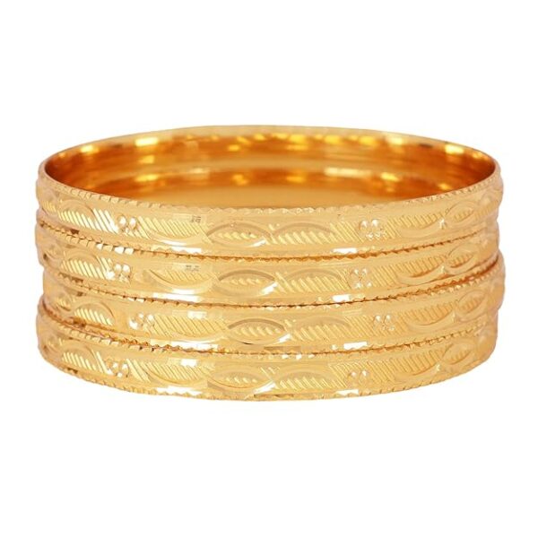 Set of 4 Latest One Gram Gold Plated Traditional Bangles for Women and Girls
