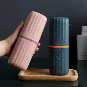 Plastic Square Toothbrush Holder Multipurpose Storage Holder Cover Organizer for Bathroom Traveling, Camping, Business Trip and School Use (Pack of 1) (Multi Color)