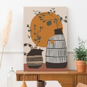 DESIGN Boho and Chic Art Canvas Gallery Wrap Painting | Eclectic Modern Art Theme | Wall Art for Living Room, Bedroom, and Office Decor | Size 20 In x 30 In DS09