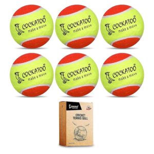 Rubber Cricket Tennis Ball, Construction of Tennis Ball for Cricket for Optimal Performance,Suitable for All Skill Levels. (90 Gr Per Ball-Pack of 6-Yellow Orange)