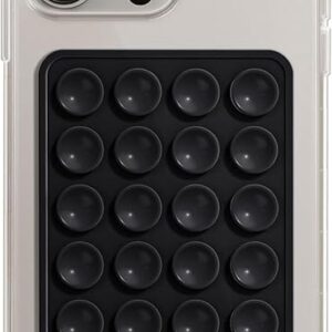 Suction Phone Case, Phone Suction Sticker, Silicone Suction Phone Case for Hands-Free Mobile Accessory Holder Grip, Video Phone Accessory Compatible Mirror, Shower-Black (Pack of-1)