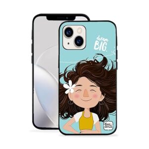 Phone Case Compatible with iPhone 13 Mini ? Personality Inspired Print | Acrylic Glass + TPU Cover Case | Scratch Resistant & Camera Protection (Dream Big (Blue))