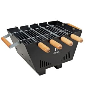 Tabletop Charcoal Grill Barbeque with 4 Skewers & Charcoal Tray (Stellar Black)