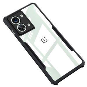 Back Case Cover | Camera Protection Shockproof Bumper-Edge | Acrylic Crystal Clear 360 Degree Protection TPU+PC | Transparent Eagle Back Case Cover (Black)