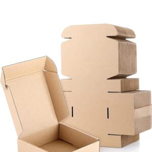 Multipurpose Brown Cardboard Box for Packing, Packing Material, Self Locking Flat Corrugated Boxes 6 x 4 x 2 Inch Sturdy Boxes for Online Selling/E-commerce Shipping - Pack of 50