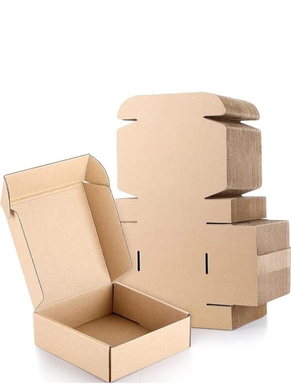 Multipurpose Brown Cardboard Box for Packing, Packing Material, Self Locking Flat Corrugated Boxes 6 x 4 x 2 Inch Sturdy Boxes for Online Selling/E-commerce Shipping - Pack of 50